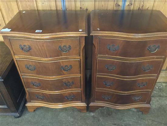 Pair small George III style chests of drawers
